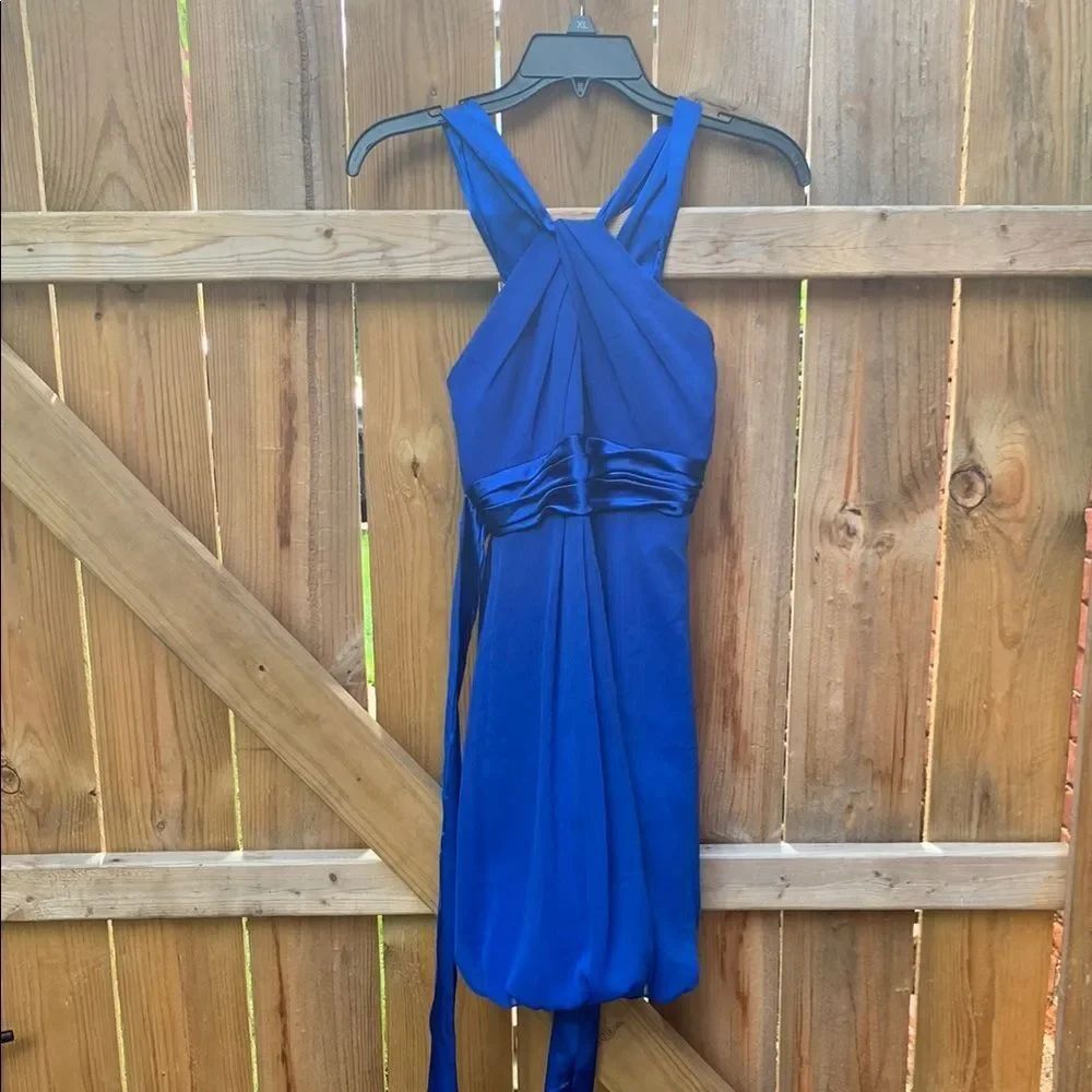 Elegant Blue Halter Dress